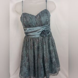 2/$30 Elegant Balletcore Blue Green Sequin Dress (#802)